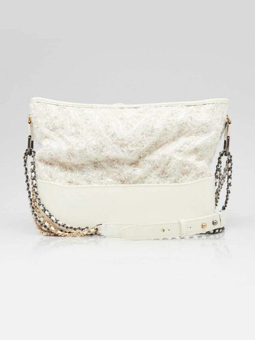Chanel Transparent PVC and White Tweed Medium Gabrielle Bag